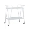 Linon White Mid-century Bar Cart In White