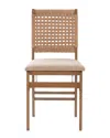 Linon Woven Back Folding Chair In Brown