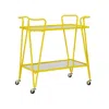 Linon Yellow Mid-century Bar Cart In Yellow