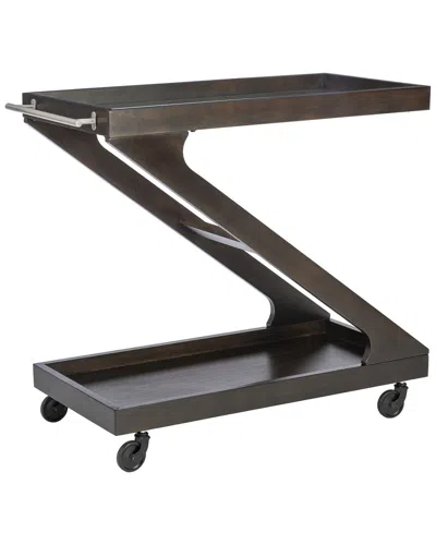 Linon Z Bar Cart In Brown