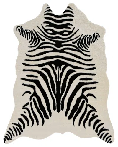 Linon Zebra Design Area Rug In Neutral