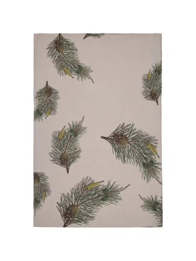 Linoricci Pine-print Tablecloth In Neutral