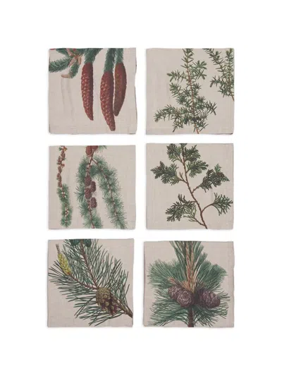 Linoricci Trees Conifers Napkins (set Of Six) In Neutral