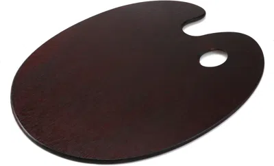 Linqz Wooden Palette - Oval Oil Painting Palette With Gouache Color Seal In Brown