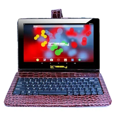 Linsay 10.1" 1280x800 Ips 2gb Ram 32gb Storage Android 12 Tablet With Black Crocodile Style Leather Keyboar In Multi