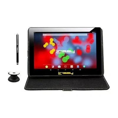 Linsay 10.1" 1280x800 Ips 2gb Ram 32gb Storage Android 12 Tablet With Black Leather Case/ Pop Holder And Pe