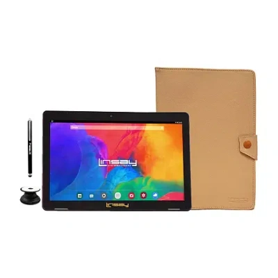 Linsay 10.1" 1280x800 Ips 2gb Ram 32gb Storage Android 12 Tablet With Light Brown Leather Case" In Multi