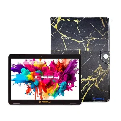 Linsay 10.1 Octa Core 128gb Android 15 Tablet Bla Gold Case In Black