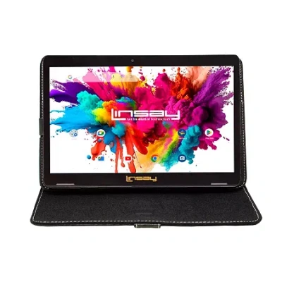 Linsay 10.1 Octa Core 128gb Android 15 Tablet Black Case