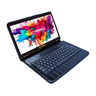 Linsay 10.1 Octa Core 128gb Android 15 Tablet Black Croc Keyboard