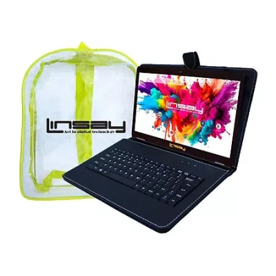 Linsay 10.1 Octa Core 128gb Android 15 Tablet Black Key Bag