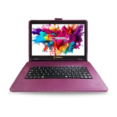 Linsay 10.1 Octa Core 128gb Android 15 Tablet Purpleple Keyboard