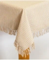 Lintex Homespun Ecru 100% Cotton Tablecloth 70" Round In Ecru