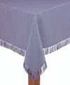 Lintex Homespun Marine 100% Cotton Tablecloth 70" Round In Marine