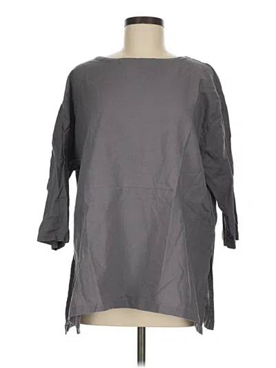 Pre-owned Lintico 3/4 Sleeve Blouse In Gray
