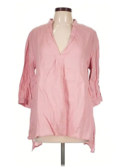 Pre-owned Lintico 3/4 Sleeve Blouse In Pink