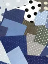 Lintico Denim Fabric Scraps Kit For Diy Patchwork (5 Pieces) In Blue