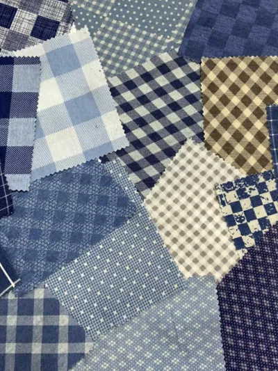 Lintico Denim Fabric Scraps Kit For Diy Patchwork (5 Pieces) In Blue
