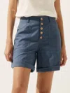 Lintico Linen Button-fly Quarter Shorts Lucy In White