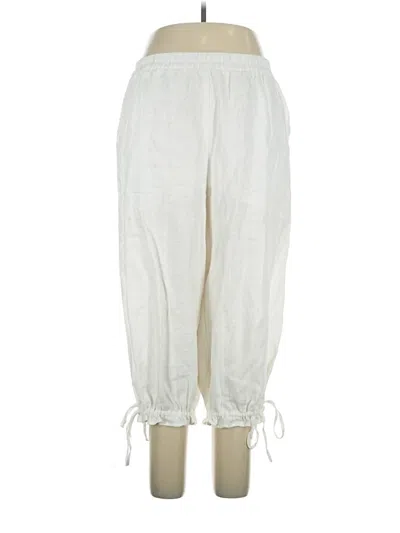 Pre-owned Lintico Linen Pants In Ivory