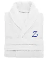 Linum Home 100% Turkish Cotton Personalized Unisex Herringbone Bath Robe In White