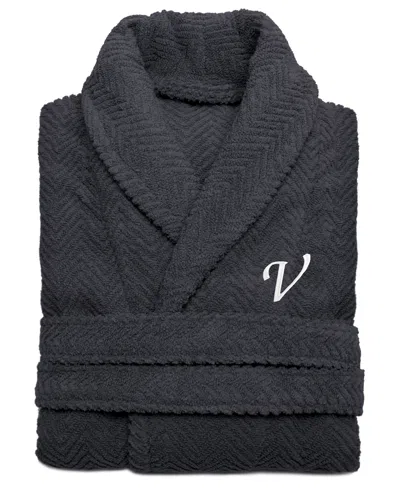 Linum Home 100% Turkish Cotton Personalized Unisex Herringbone Bath Robe