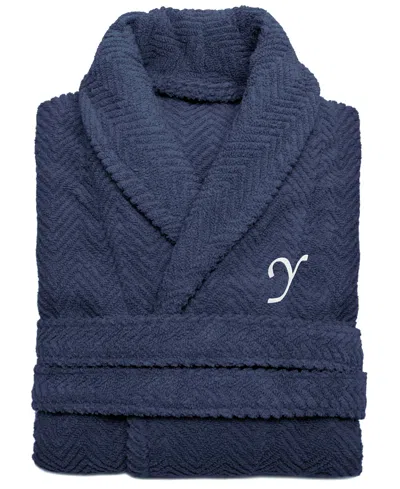 Linum Home 100% Turkish Cotton Personalized Unisex Herringbone Bath Robe