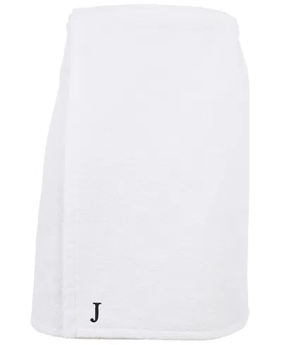 Linum Home 100% Turkish Cotton Terry Personalized Men's Bath Wrap In White