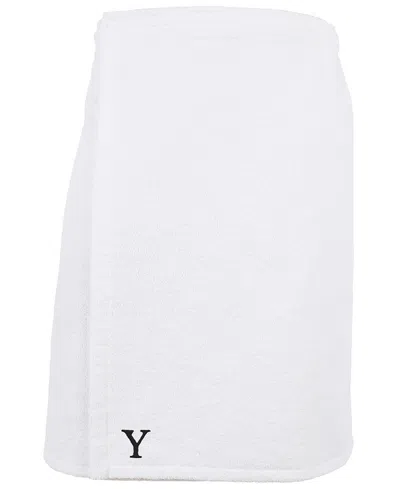 Linum Home 100% Turkish Cotton Terry Personalized Men's Bath Wrap In White