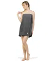 Linum Home 100% Turkish Cotton Terry Personalized Women's Bath Wrap In Gray