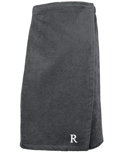 Linum Home 100% Turkish Cotton Terry Personalized Women's Bath Wrap In Black