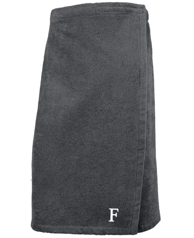 Linum Home 100% Turkish Cotton Terry Personalized Women's Bath Wrap In Black