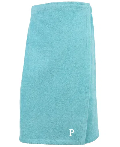 Linum Home 100% Turkish Cotton Terry Personalized Women's Bath Wrap In Blue