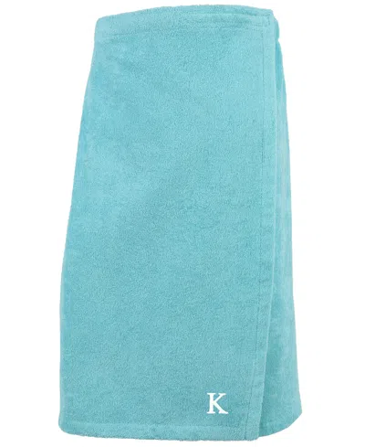 Linum Home 100% Turkish Cotton Terry Personalized Women's Bath Wrap In Blue
