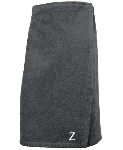 Linum Home 100% Turkish Cotton Terry Personalized Women's Bath Wrap In Gray