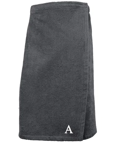 Linum Home 100% Turkish Cotton Terry Personalized Women's Bath Wrap In Gray