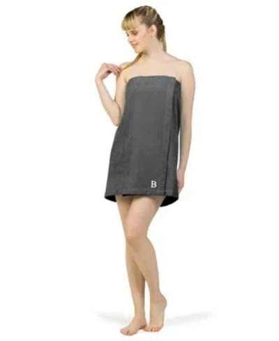 Linum Home 100 Turkish Cotton Terry Personalized Womens Bath Wrap In Grey F