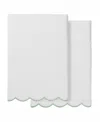 Linum Home Adornia Scallop Cotton 2-pc. Bath Towel Set, 27" X 54" In White