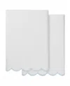 Linum Home Adornia Scallop Cotton 2-pc. Bath Towel Set, 27" X 54" In White