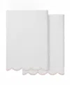 Linum Home Adornia Scallop Cotton 2-pc. Bath Towel Set, 27" X 54" In White
