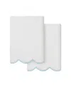 Linum Home Adornia Scallop Cotton 2-pc. Hand Towel Set, 16" X 30" In White