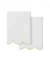 Linum Home Adornia Scallop Cotton 2-pc. Hand Towel Set, 16" X 30" In White