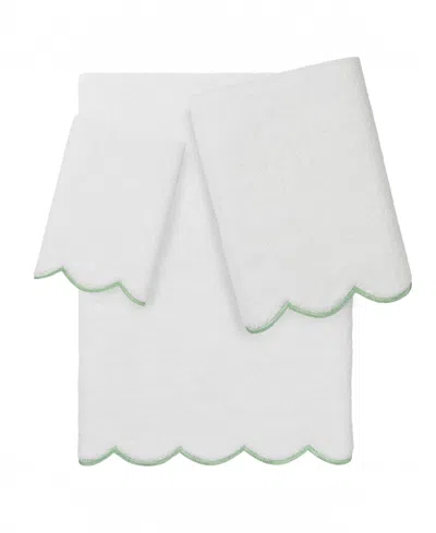 Linum Home Adornia Scallop Cotton 3-pc. Towel Set In White