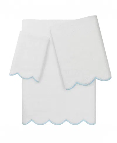 Linum Home Adornia Scallop Cotton 3-pc. Towel Set In White
