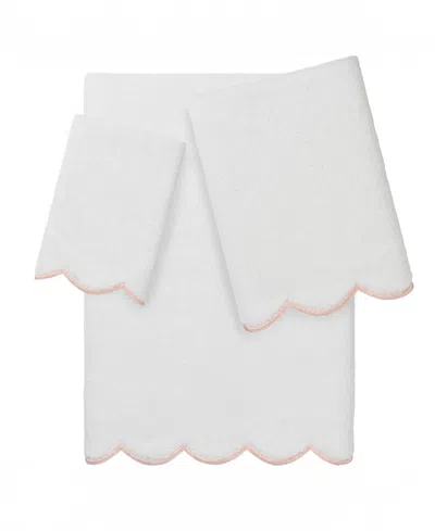 Linum Home Adornia Scallop Cotton 3-pc. Towel Set In White