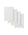 Linum Home Adornia Scallop Cotton 4-pc. Fingertip Towel Set, 11" X 18" In White