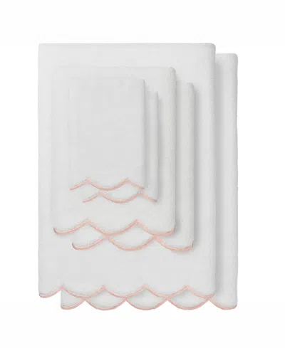 Linum Home Adornia Scallop Cotton 6-pc. Towel Set In White