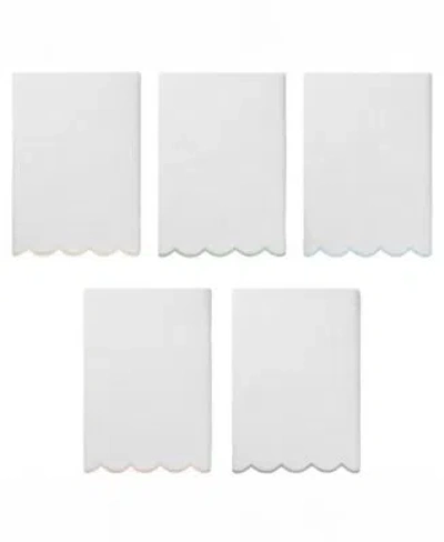 Linum Home Adornia Scallop Cotton Bath Towel In White,gray