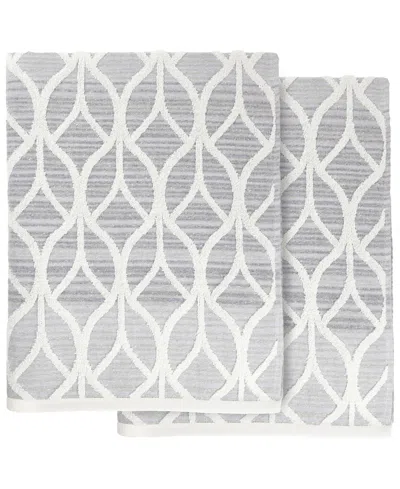 Linum Home Alev Jacquard 2 Piece Turkish Cotton Bath Towel Set