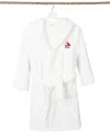 Linum Home Boat Kids Super Plush Double Brushed Hooded Bathrobe In White